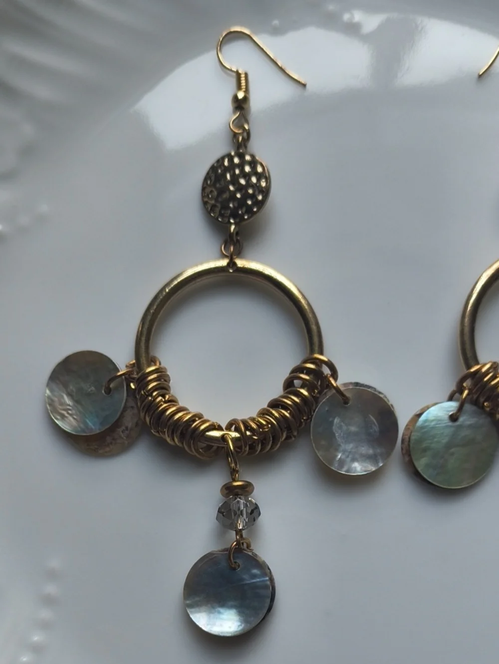 Chandelier Circlet Hoop Shell Earrings